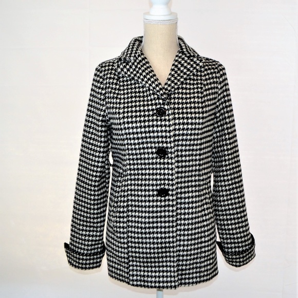 Joujou Houndstooth Pea Coat - Picture 1 of 3